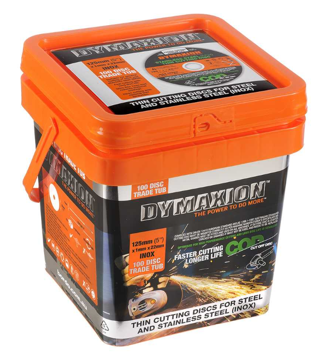 DYMAXION 125MM X 1.0MM CUTTING DISC BUCKET 100 (BONUS KNIFE)