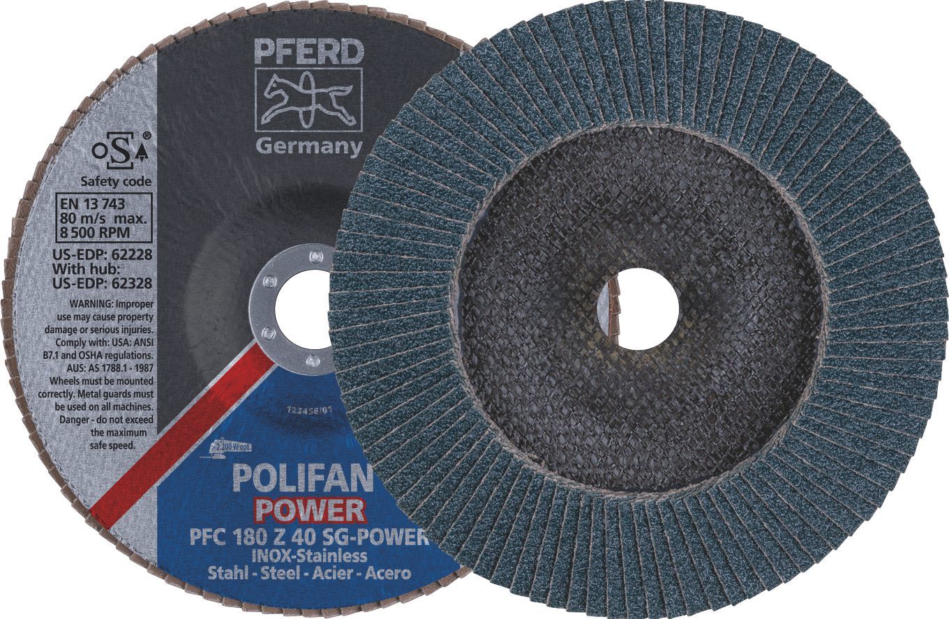 PFERD FLAP DISC 180MM Z40 GRIT 67784185