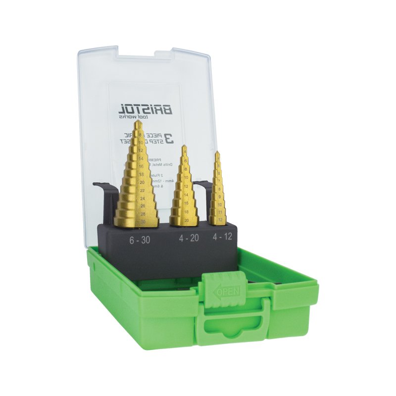 SHEFFIELD BRISTOL STEP DRILL SET 4-12/4-20/6-30MM (3 PIECE)