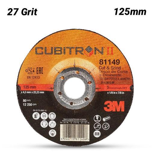 3M CUBITRON 125 X 4.2 X 22MM CUT N GRIND DISC P/N 81149