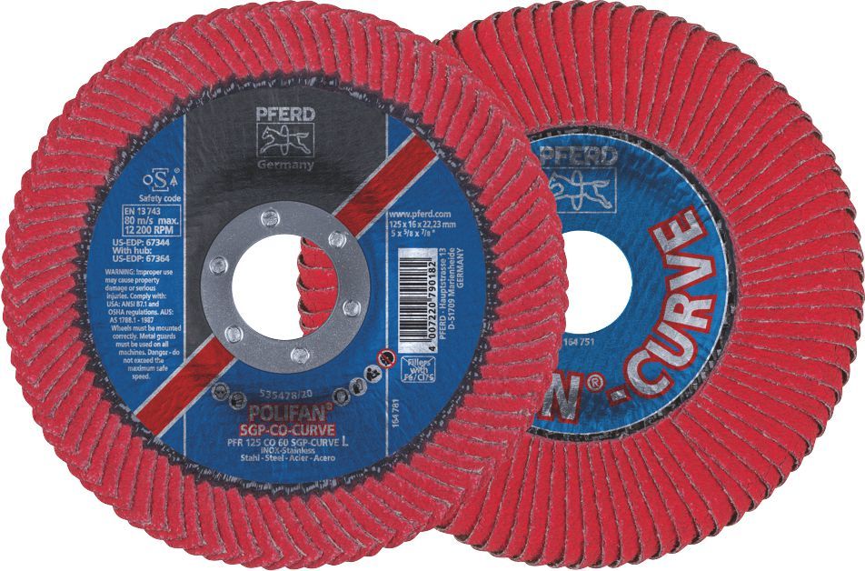 PFERD CURVED FLAP DISC 125MM Z60 CURVE L - 67689066