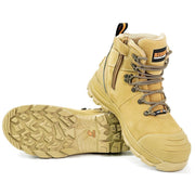 BISON XT ZIP/LACE SAFETY BOOT - WHEAT (SIZE 9)