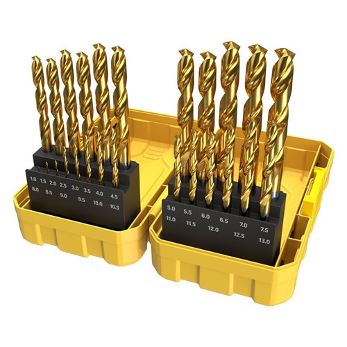 SHEFFIELD 25 PIECE / ALPHA GOLD SERIES METRIC TUFFBOX PRO DRILL SET