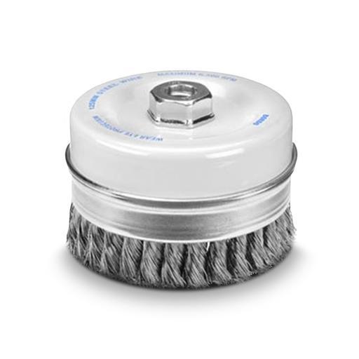 BORDO CUP BRUSH TKC 0.8MM 125MM M14 WITH BRIDLE 6500 RPM