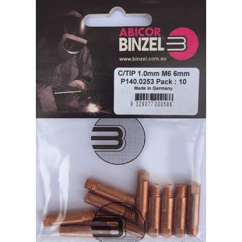 BINZEL CONTACT TIP 1.0 M6 6MM (10 PACK)