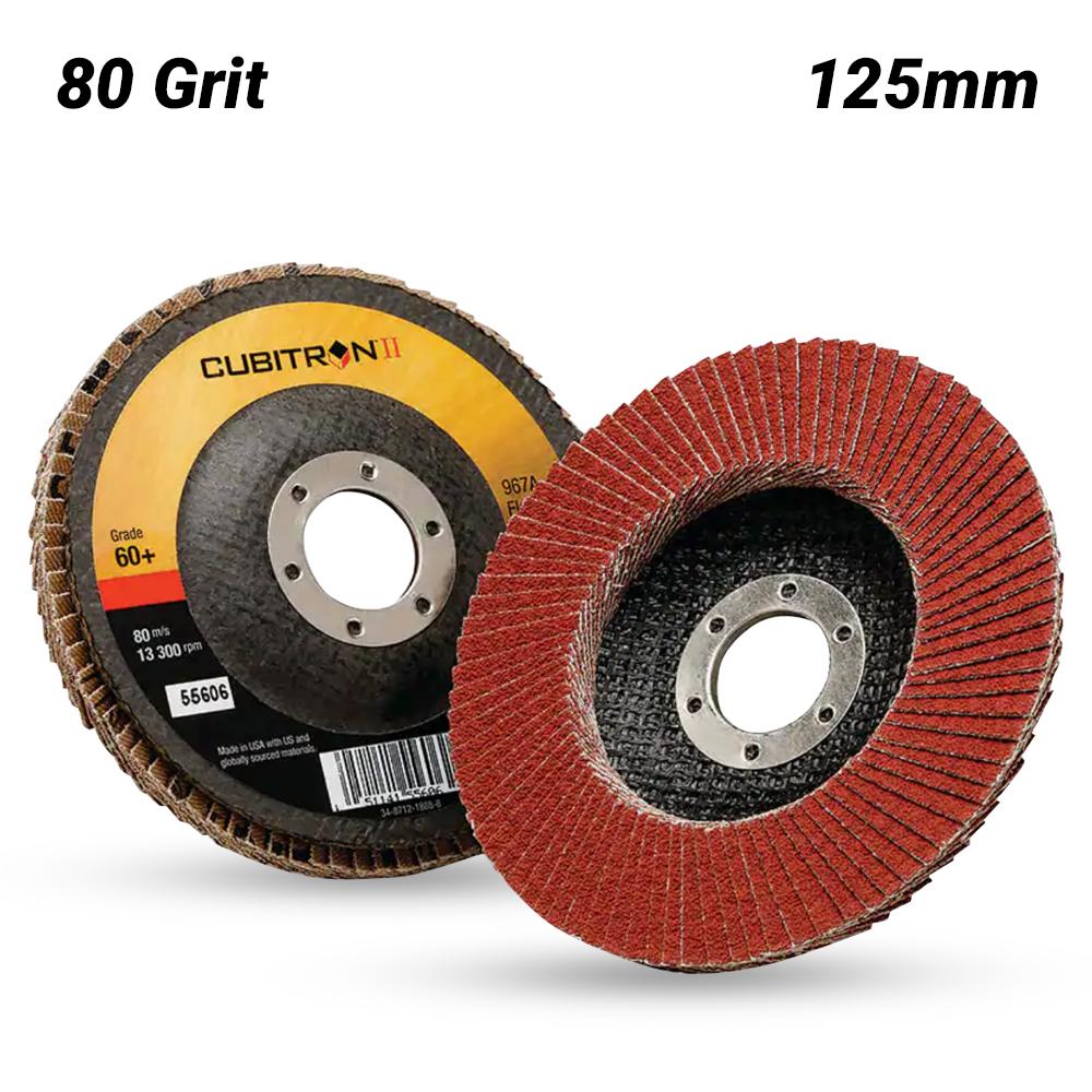 3M 125MM X 80 GRIT CUBITRON 967A FLAP DISC
