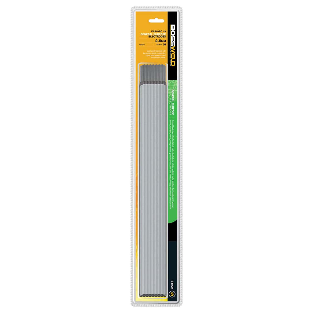 BOSSWELD ELECTRODE GENERAL PURPOSE 6013 X 2.6MM (50 PACK)
