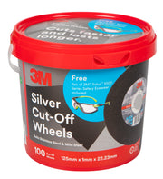 3M SILVER CUT OFF DISC 125MM X 1.0MM BUCKET WITH BONUS 3M SOLUS 1000 SAFETY GLASSES