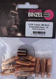 BINZEL CONTACT TIP 1.0 M6 8MM (10 PACK)