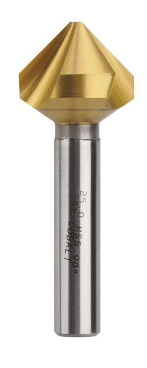 BORDO SABER 25MM 90 DEG TIN 3 FLUTE HSS COUNTERSINK
