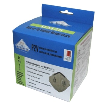 YSF SAFETY YHS RESPIRATOR VERTICAL FLAT FOLD P2 WITH VALVE BOX=10