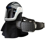 SPEEDGLAS 3M VERSAFLO M407 FACE SHEILD & SAFETY HELMET WITH SPEEDGLAS ADFLO RESPIRATOR H/D BATTERY