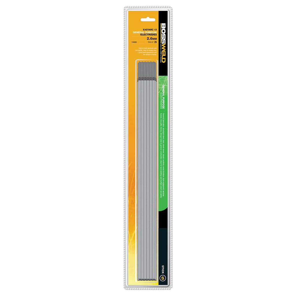 BOSSWELD ELECTRODE GENERAL PURPOSE 6013 X 2.6MM (PACK 25)