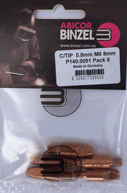BINZEL CONTACT TIP 0.8 M6 8MM (10 PACK)
