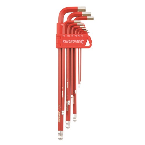 KINCROME BALL POINT HEX KEY SET LONG SERIES IMPERIAL (9 PIECE)
