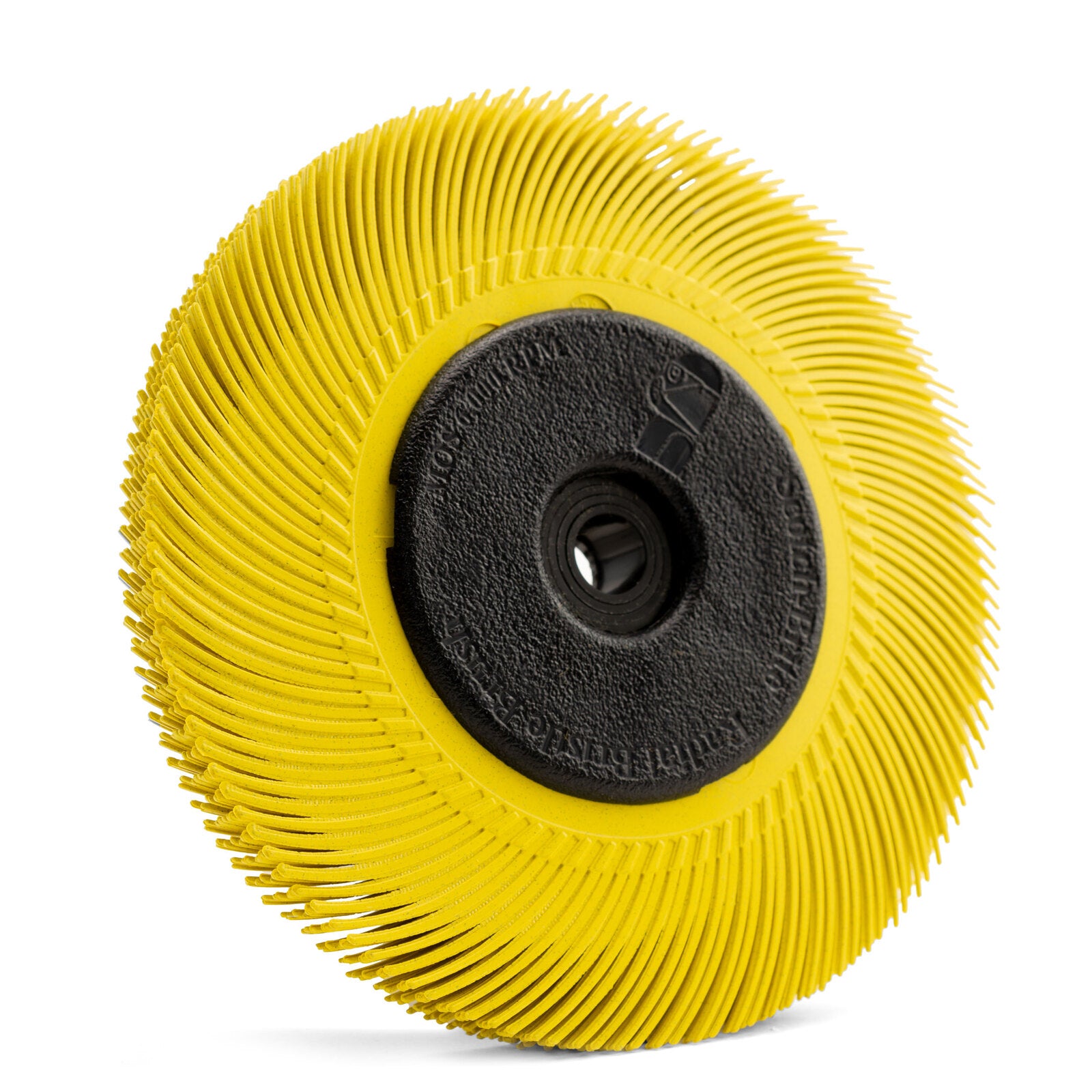3M SCOTCHBRITE RADIAL BRISTLE BRUSH, YELLOW CURVE 80, 152MM X 11MM X 25.4MM, WITH ADAPTOR
