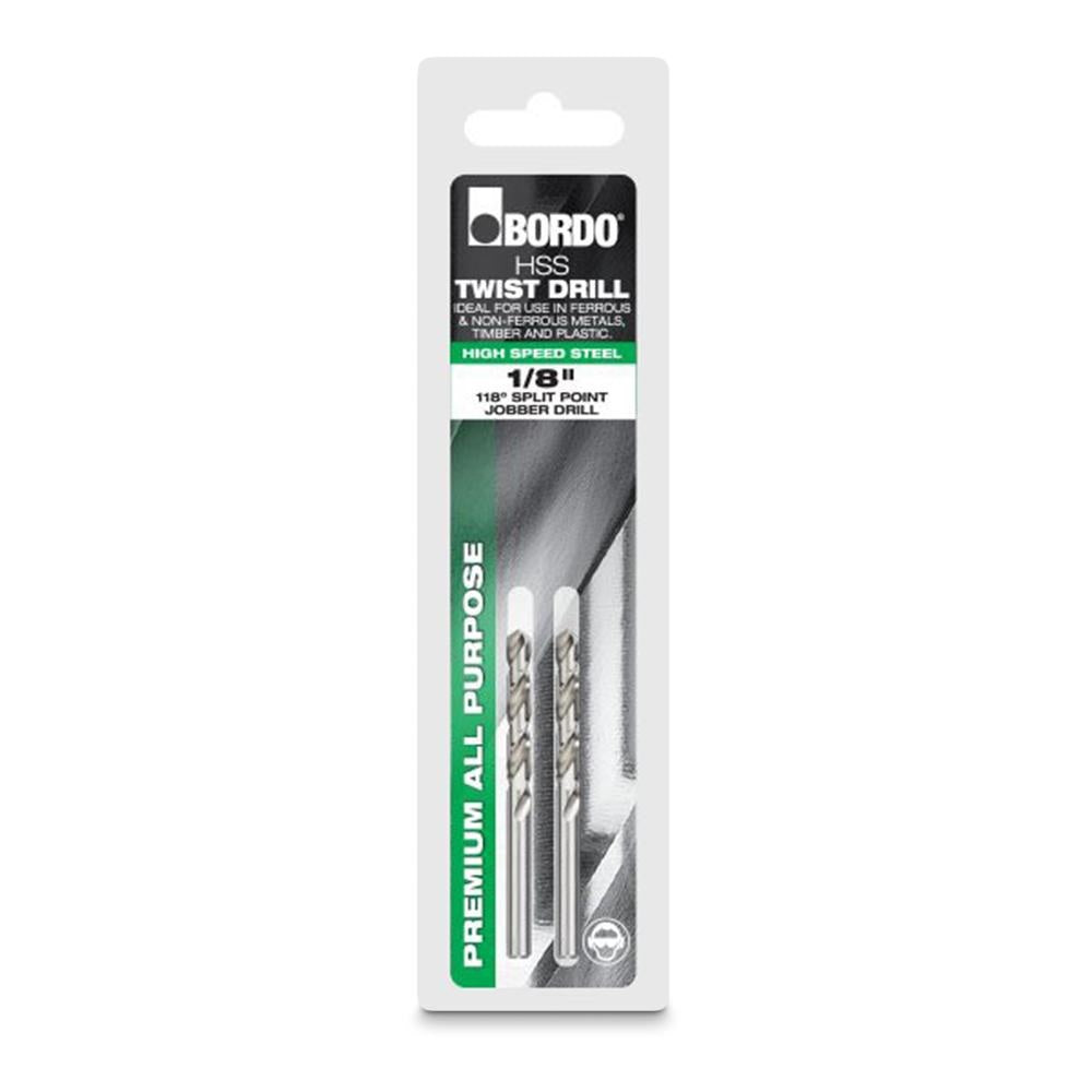 BORDO JOBBER DRILL-CLAM-BRIGHT 1/8 INCH (2 PACK)