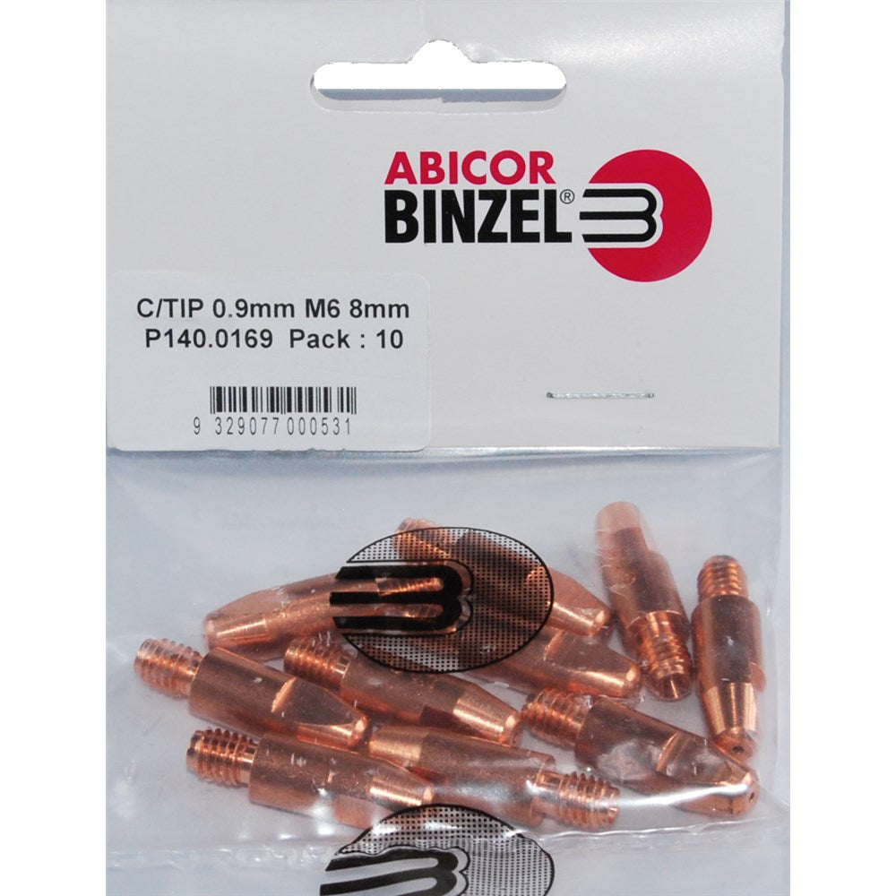 BINZEL CONTACT TIP 0.9 M6 8MM (10 PACK)
