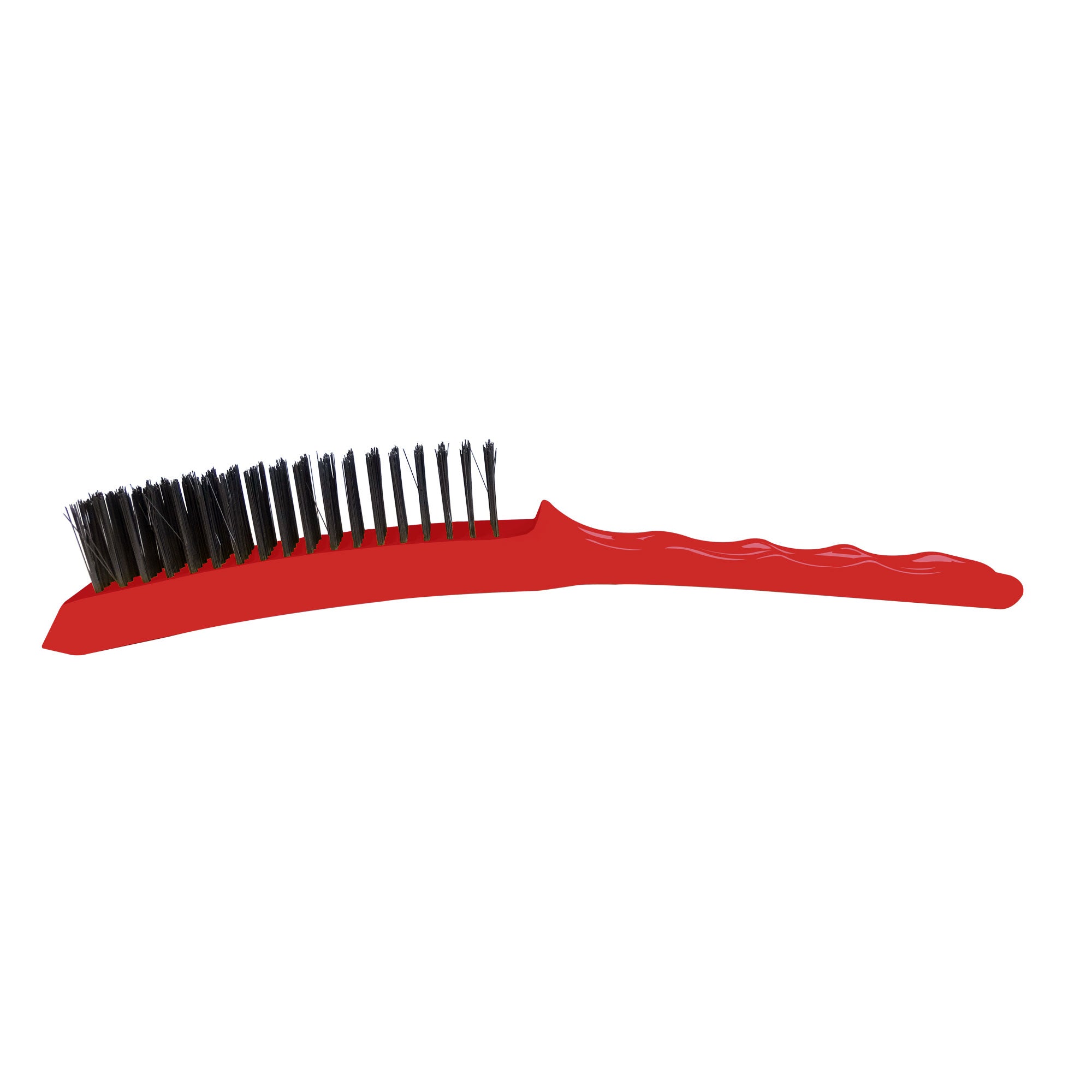 JOSCO 4 ROW WIRE BRUSH PLASTIC HANDLE PREMIUM (RED)