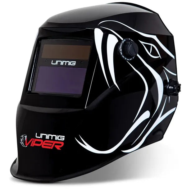 UNIMIG PRO VIPER BLACK AUTO HELMET REP/BATTERY