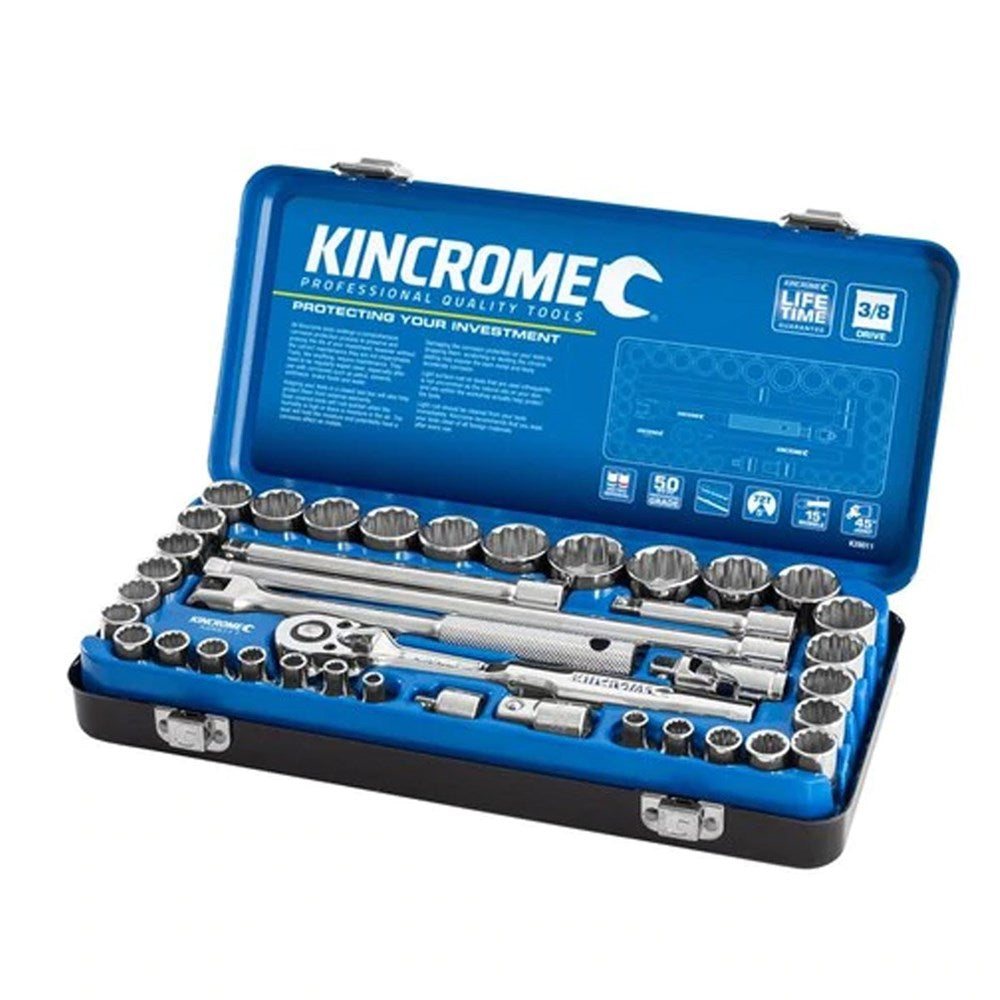 KINCROME 3/8 DRIVE SDOCKET SET METRIC & IMPERIAL (39 PIECE)