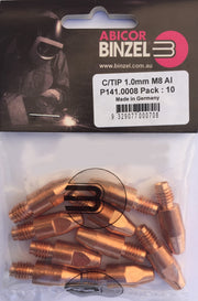 BINZEL CONTACT TIP 1.0MM AL M8 (10 PACK)