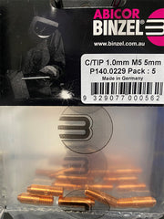 BINZEL CONTACT TIP 1.0 M5 5MM (5 PACK)