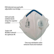 YSF SAFETY YHS RESPIRATOR VERTICAL FLAT FOLD P2 WITH VALVE BOX=10