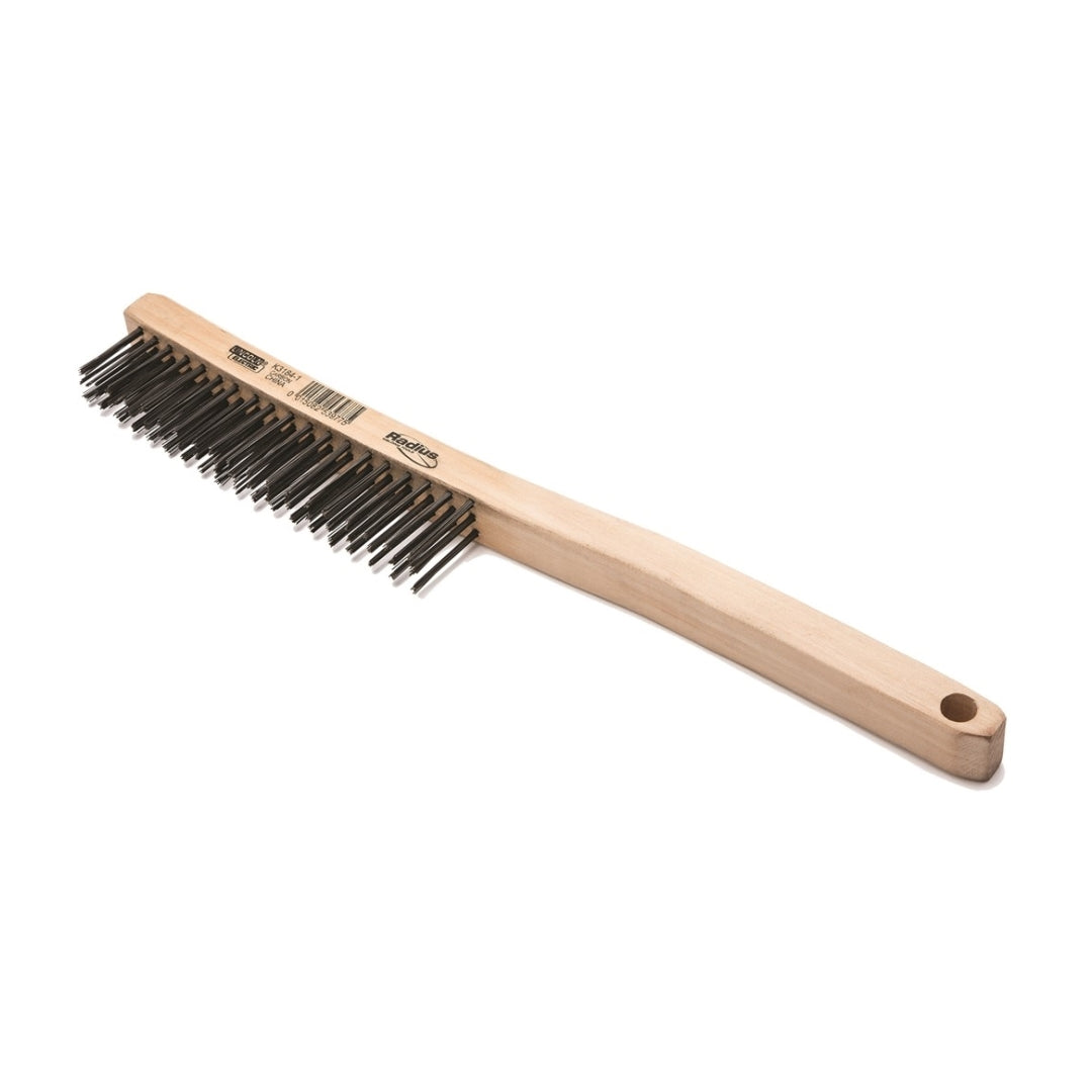 LINCOLN POWERCRA FT 4 ROW CARBON STEEL WIRE BRUSH - WOODEN