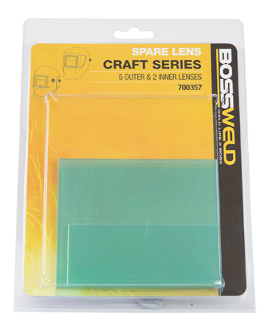 BOSSWELD HELMET LENS (11F &VR1) (PKT 2/5) 2 INNER 5 OUTER