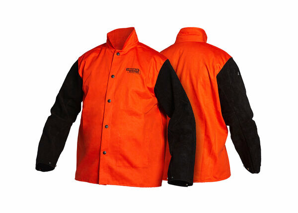 LINCOLN RED LINE WELDING JACKET HI-VIS LEATHER SLEEVE (2XL)