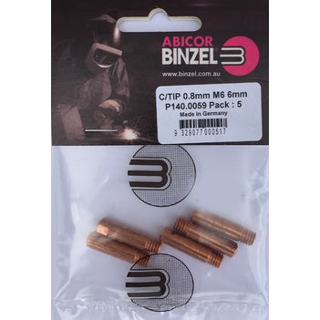 BINZEL CONTACT TIP 0.8 M6 6MM (10 PACK)