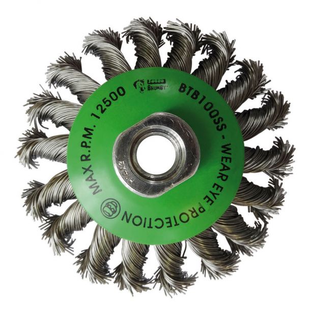 JOSCO BRUMBY TWISTKNOT STAINLESS BEVEL BRUSH 100MM