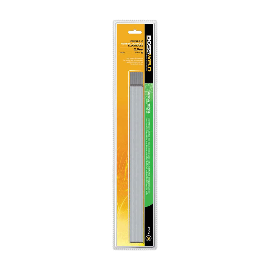 BOSSWELD ELECTRODE GENERAL PURPOSE 6013 X 2.0MM (25 PACK)