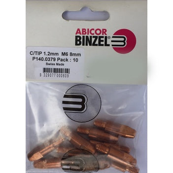BINZEL CONTACT TIP 1.2 M6 8MM (10 PACK)