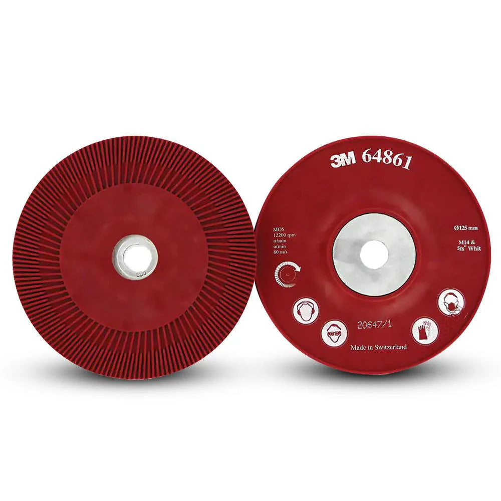 3M 125MM RIBBED HIGH PRESSURE RED BACK UP PAD 64861