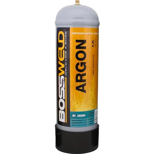 BOSSWELD DISPOSABLE ARGON GAS BOTTLE 2.2 LITRE